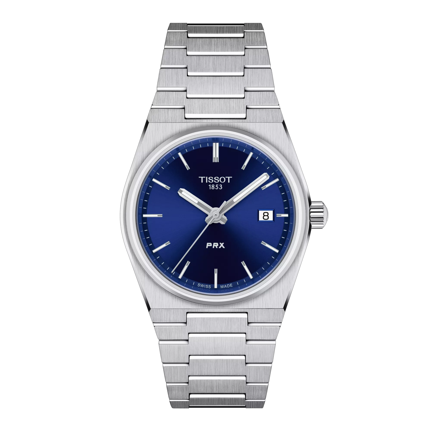 Tissot PRX 35mm T137.210.11.041.00 watch, blue dial, front view
