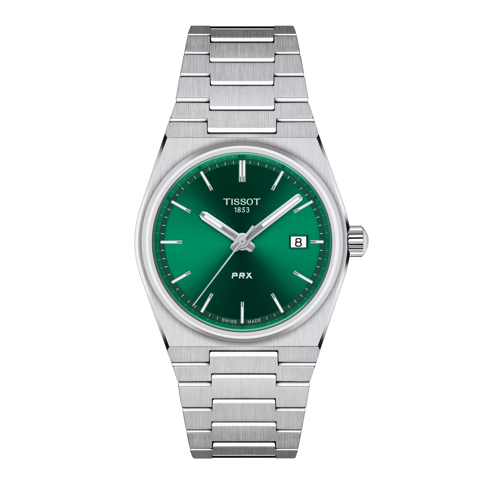 Tissot PRX 35mm T137.210.11.081.00 watch, green dial, front view