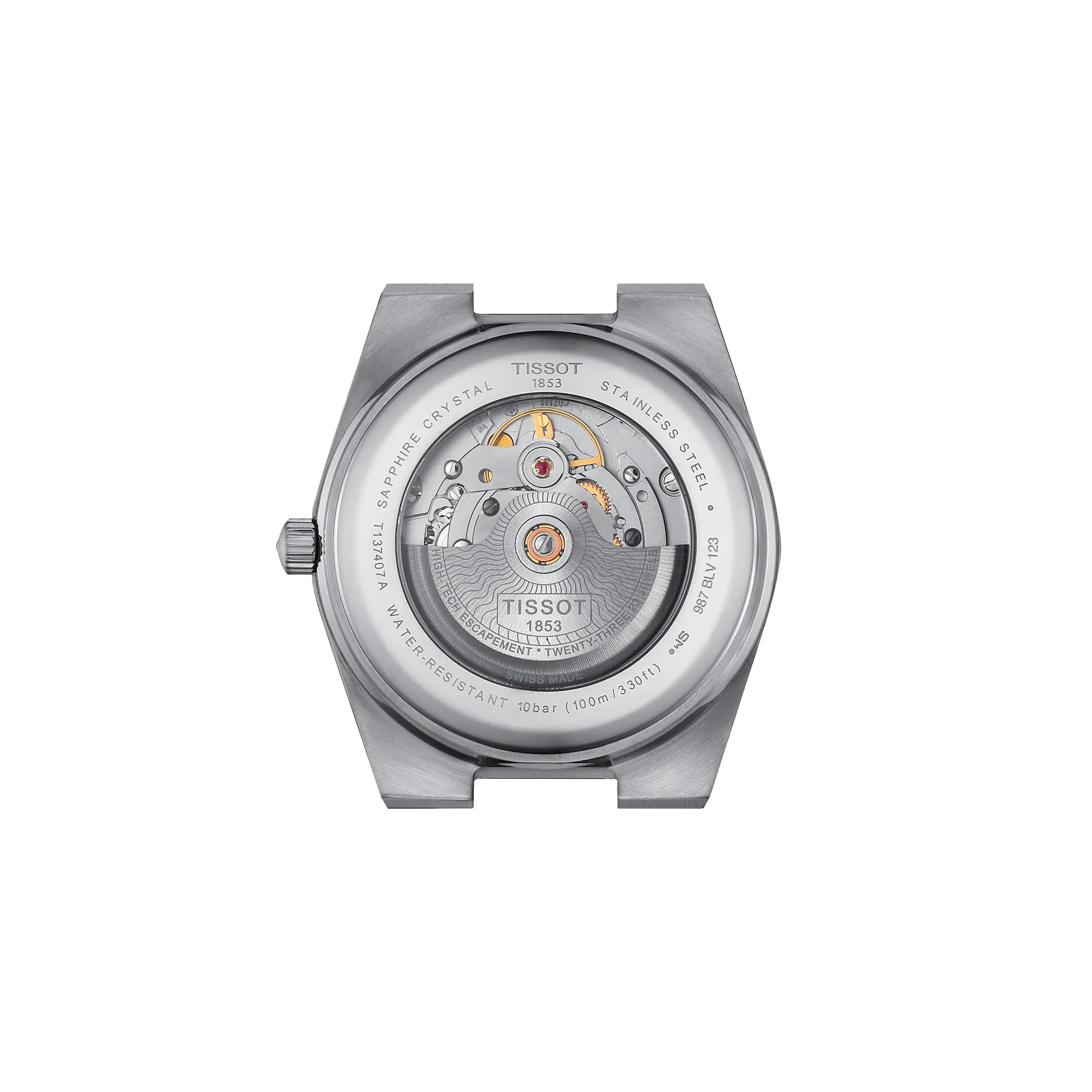 Tissot PRX 40mm T137.407.11.041.00 watch, back view