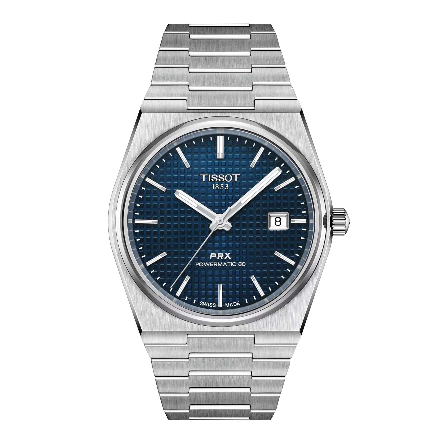 Tissot PRX 40mm T137.407.11.041.00 watch, blue dial, front view