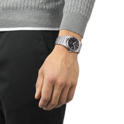 Tissot PRX 40mm T137.407.11.051.00 watch, black dial, on the wrist
