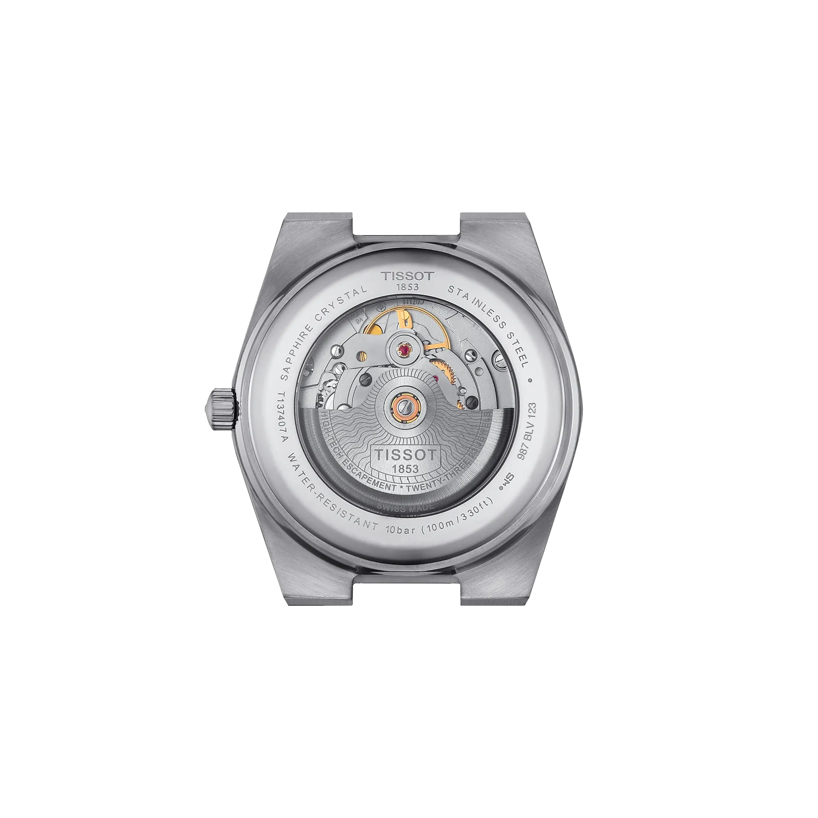 Montre Tissot PRX 40mm T137.407.11.091.01, vue de dos