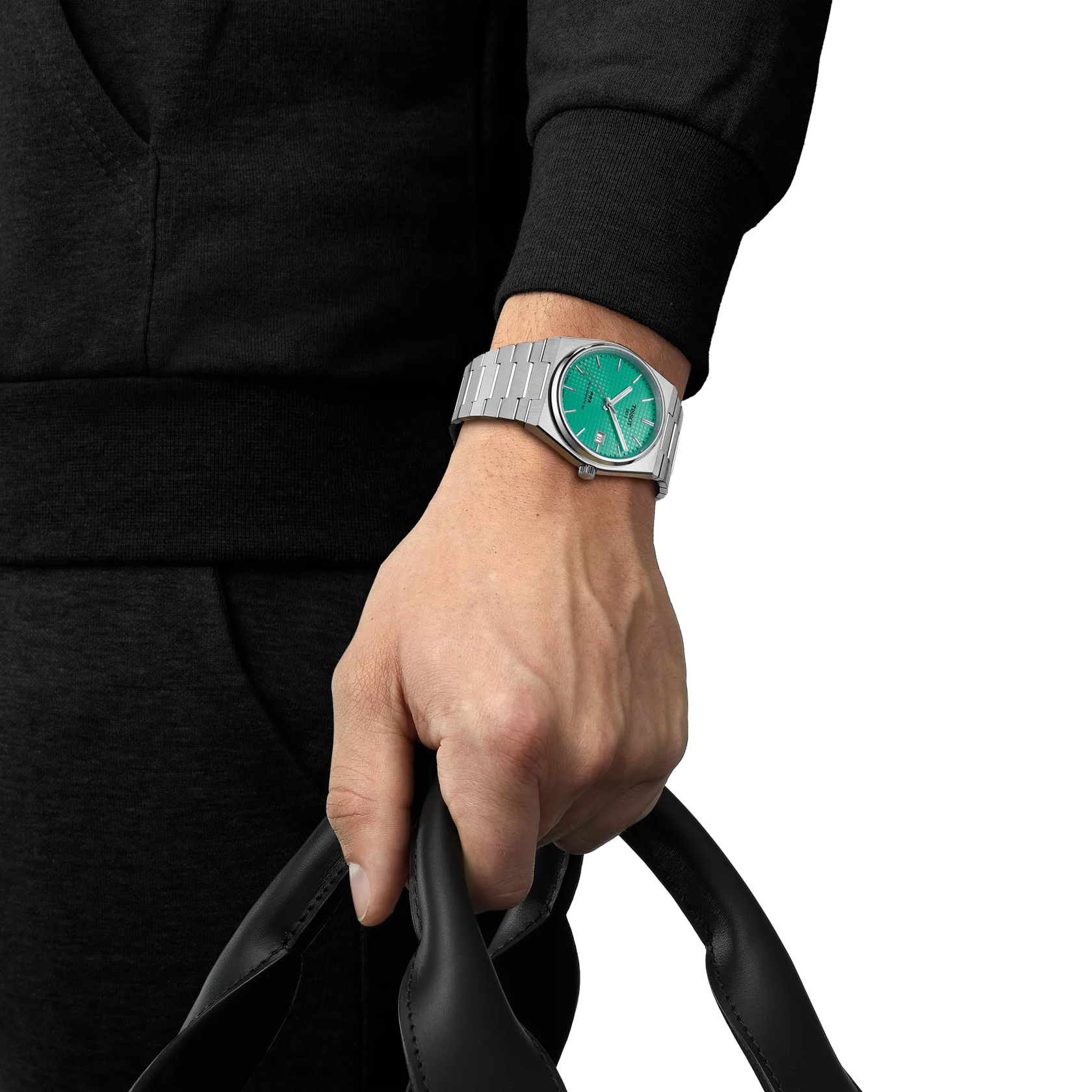 Montre Tissot PRX 40mm T137.407.11.091.01, cadran vert, portée