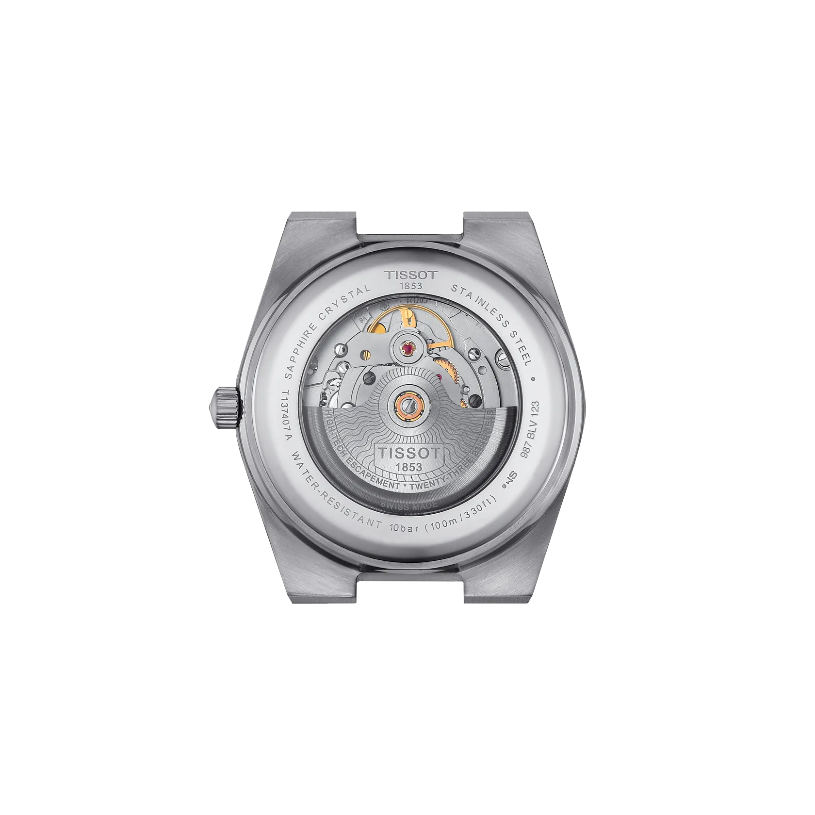 Montre Tissot PRX 40mm T137.407.11.111.00, vue de dos