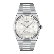 Montre Tissot PRX 40mm T137.407.11.111.00, cadran en nacre blance, vue de face
