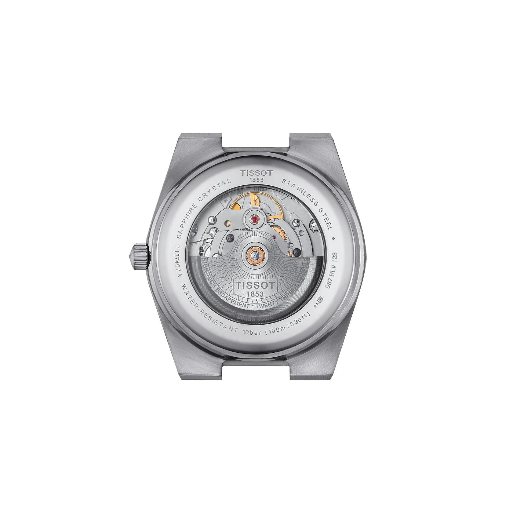 Tissot PRX 40mm T137.407.11.351.00 watch, back view
