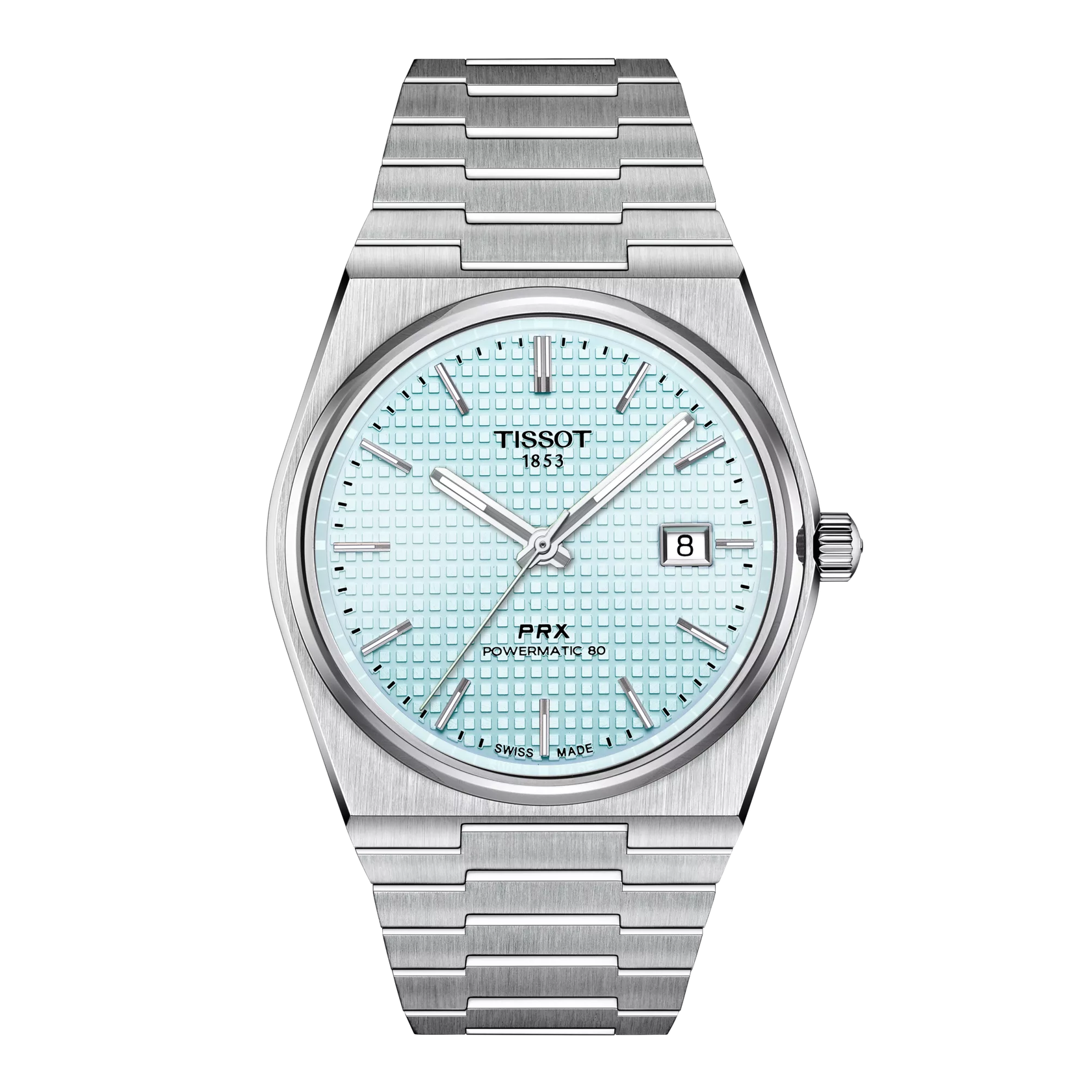 Tissot PRX 40mm T137.407.11.351.00 watch, blue dial, front view