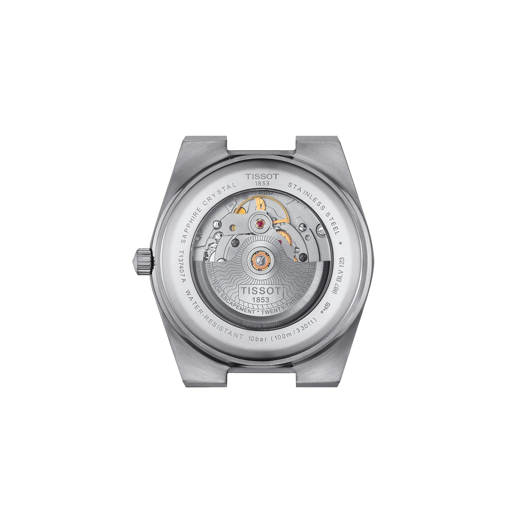 Tissot PRX 40mm T137.407.11.351.01 watch, back view