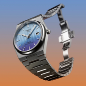 Tissot PRX 40mm T137.407.11.351.01 watch, blue dial, styled shot