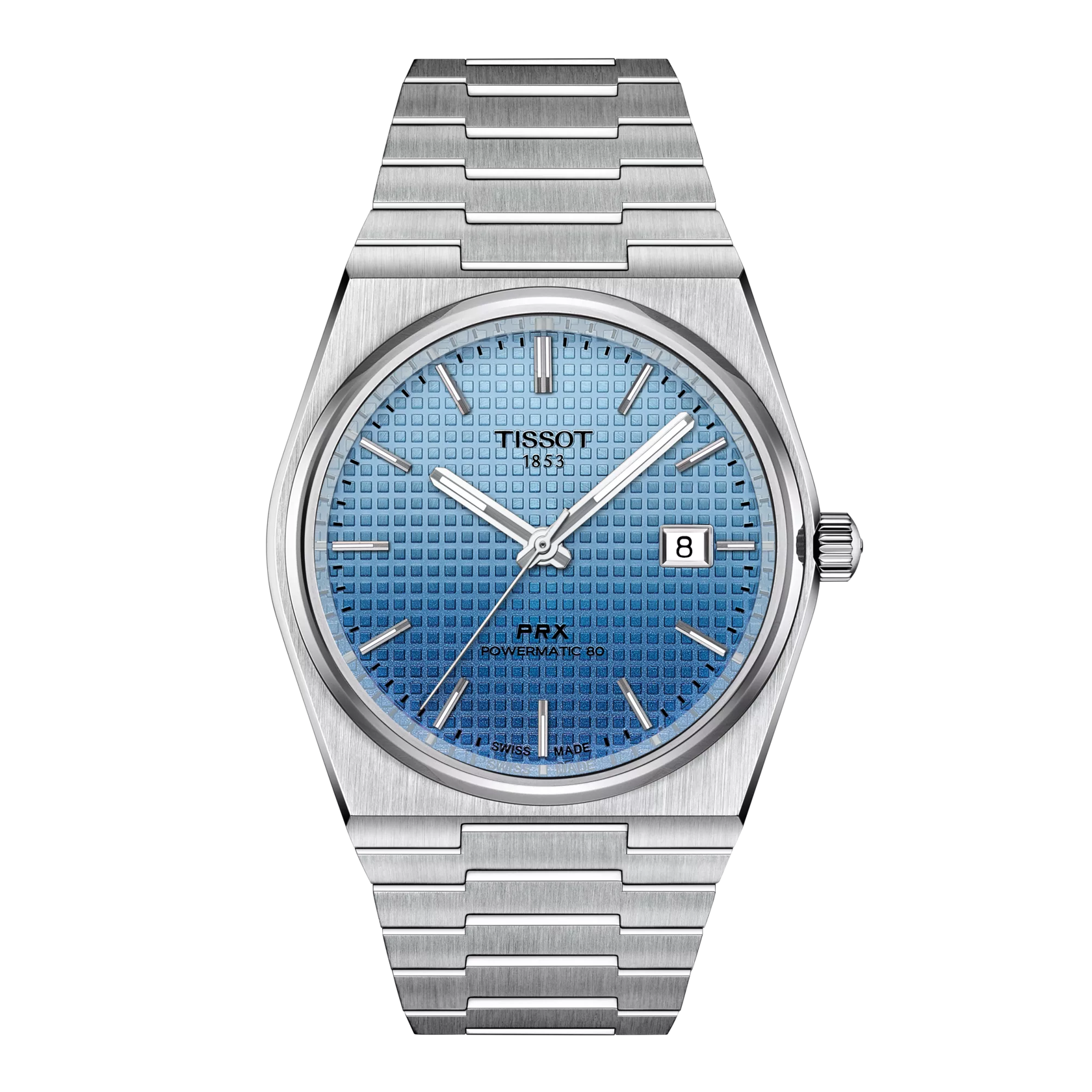 Tissot PRX 40mm T137.407.11.351.01 watch, blue dial, front view