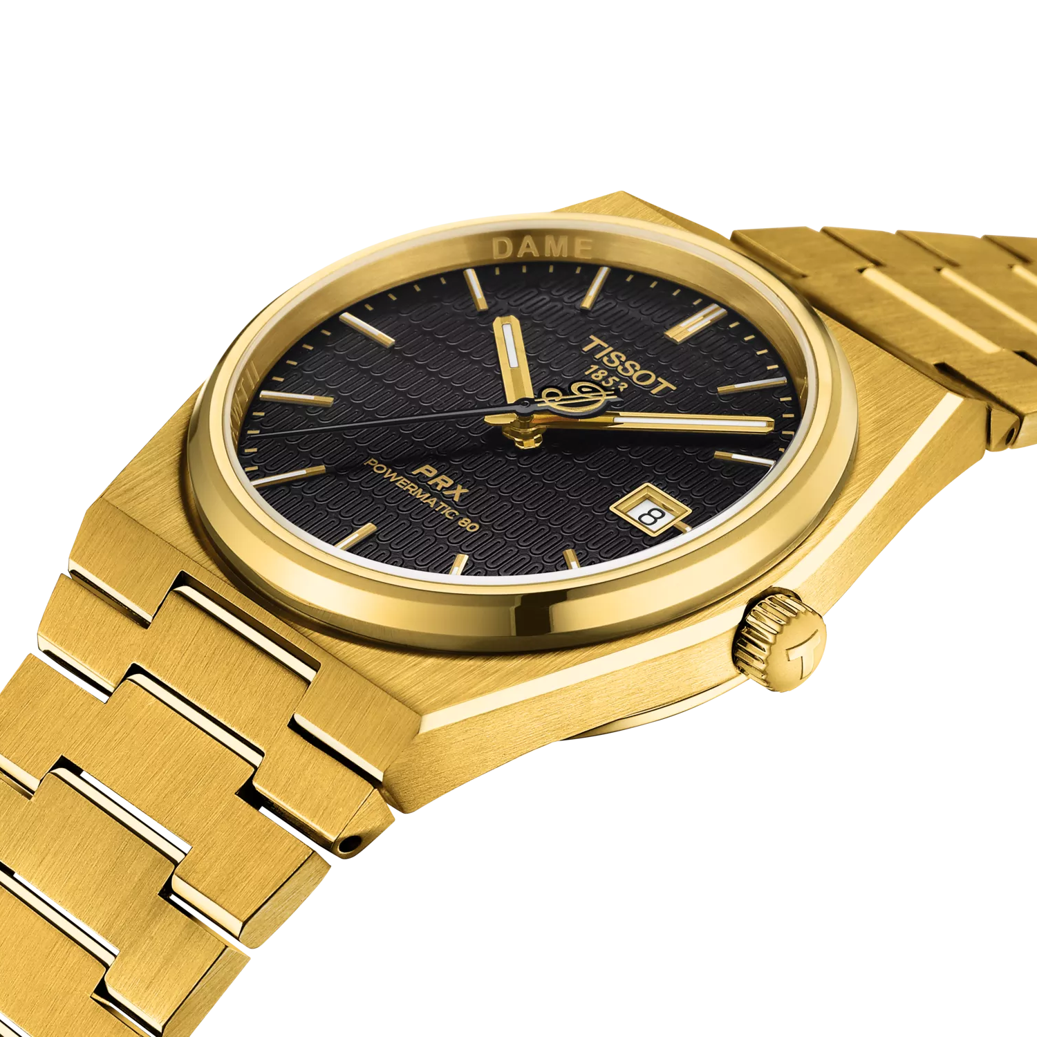 Montre Tissot PRX Damian Lillard Special Edition 40mm T137.407.33.051.00, cadran noir, vue de biais