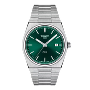 Montre Tissot PRX 40mm T137.410.11.091.00, cadran vert, vue de face