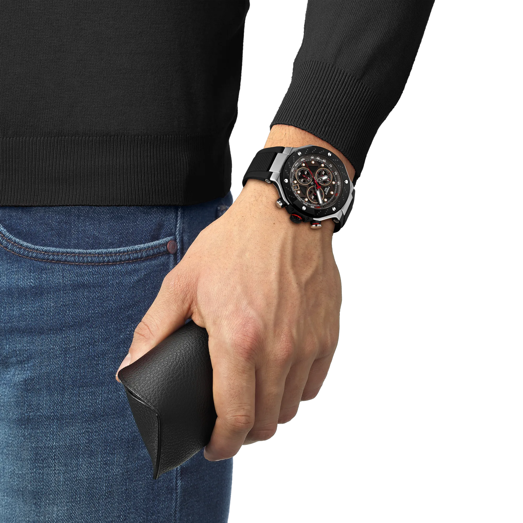 Montre Tissot T-Race MotoGP Quartz Chronograph 2025 45mm T141.417.27.081.00, cadran gris, portée