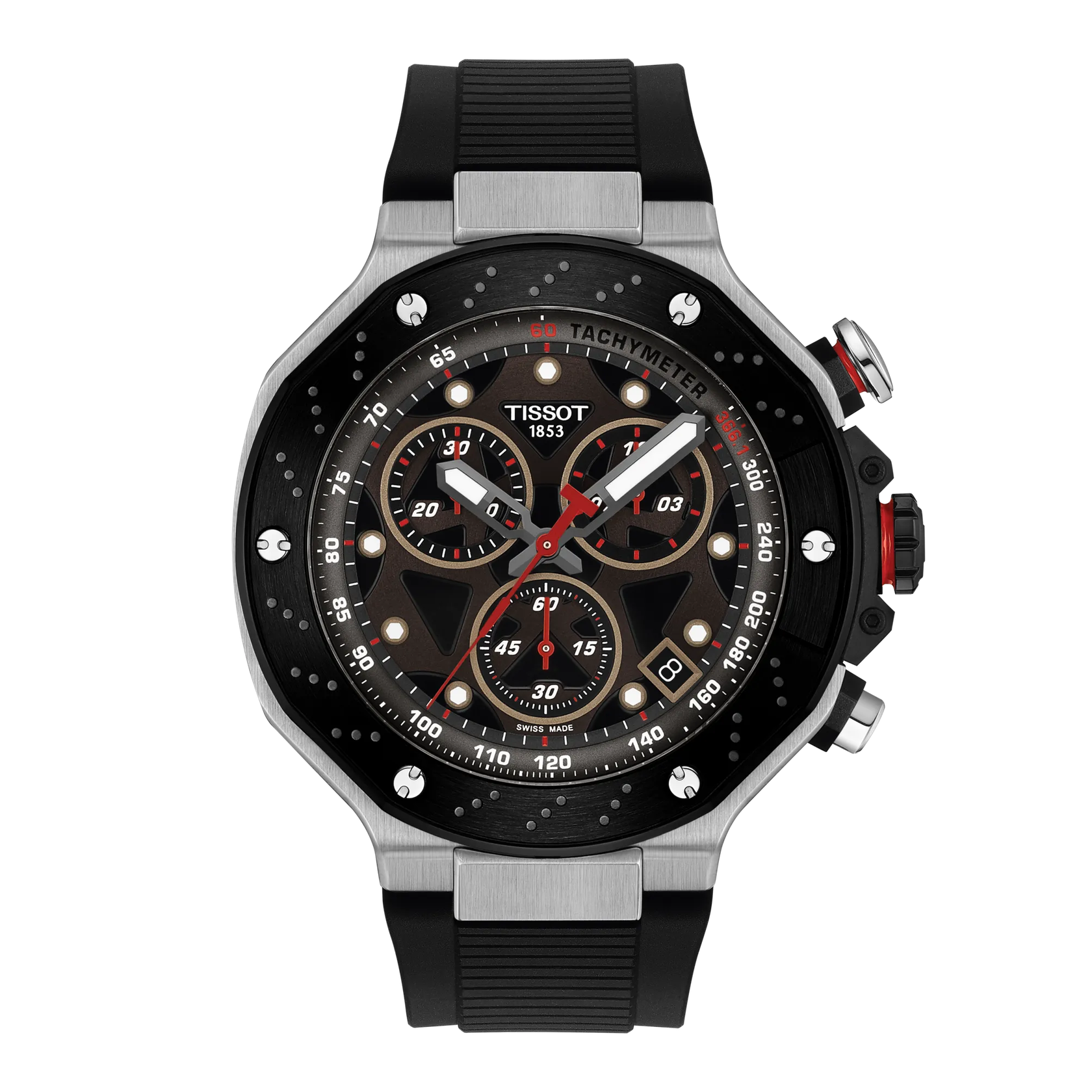 Montre Tissot T-Race MotoGP Quartz Chronograph 2025 45mm T141.417.27.081.00, cadran gris, vue de face
