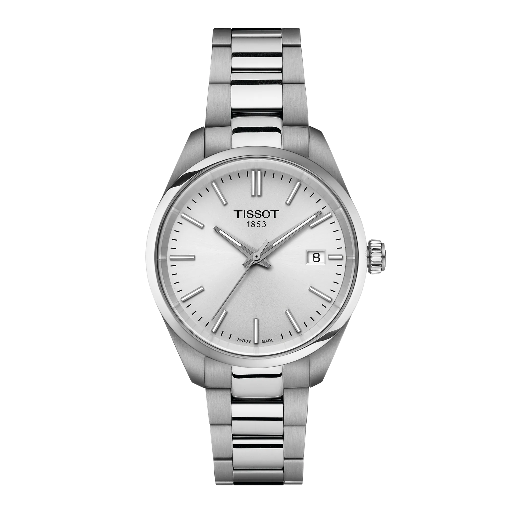 Montre Tissot PR 100 34mm T150.210.11.031.00, cadran argenté, vue de face
