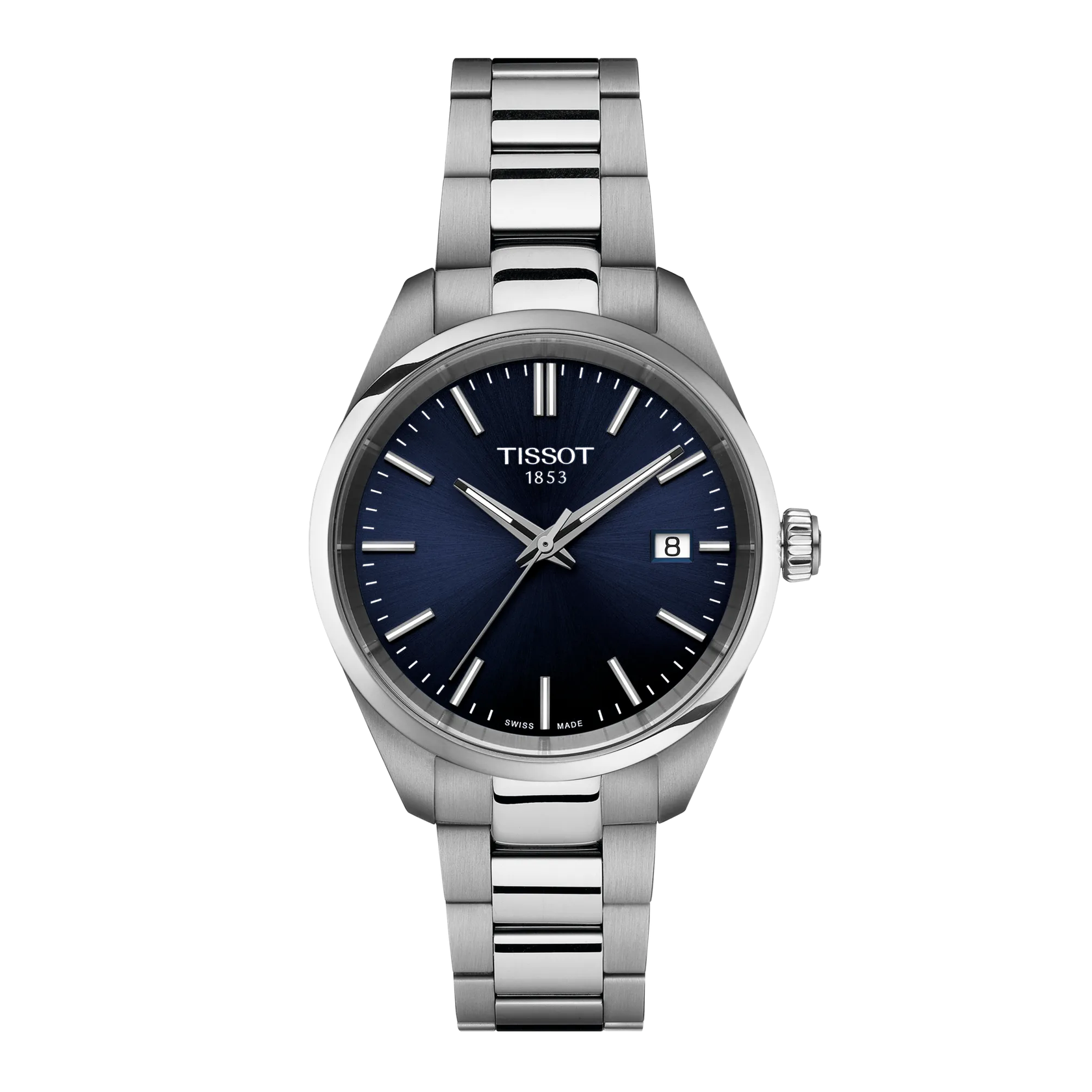 Tissot PR 100 34mm T150.210.11.041.00 watch, blue dial, front view