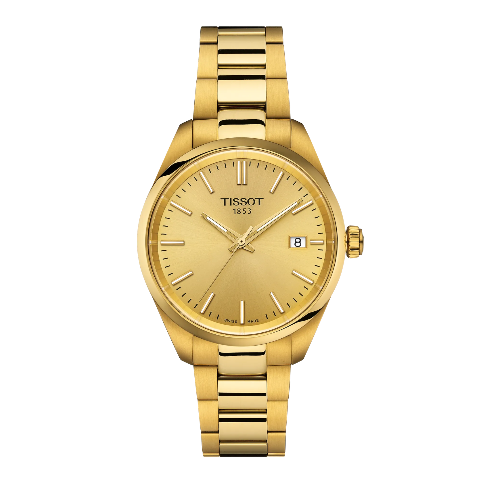 Tissot PR 100 34mm T150.210.33.021.00 watch, champagne dial, front view