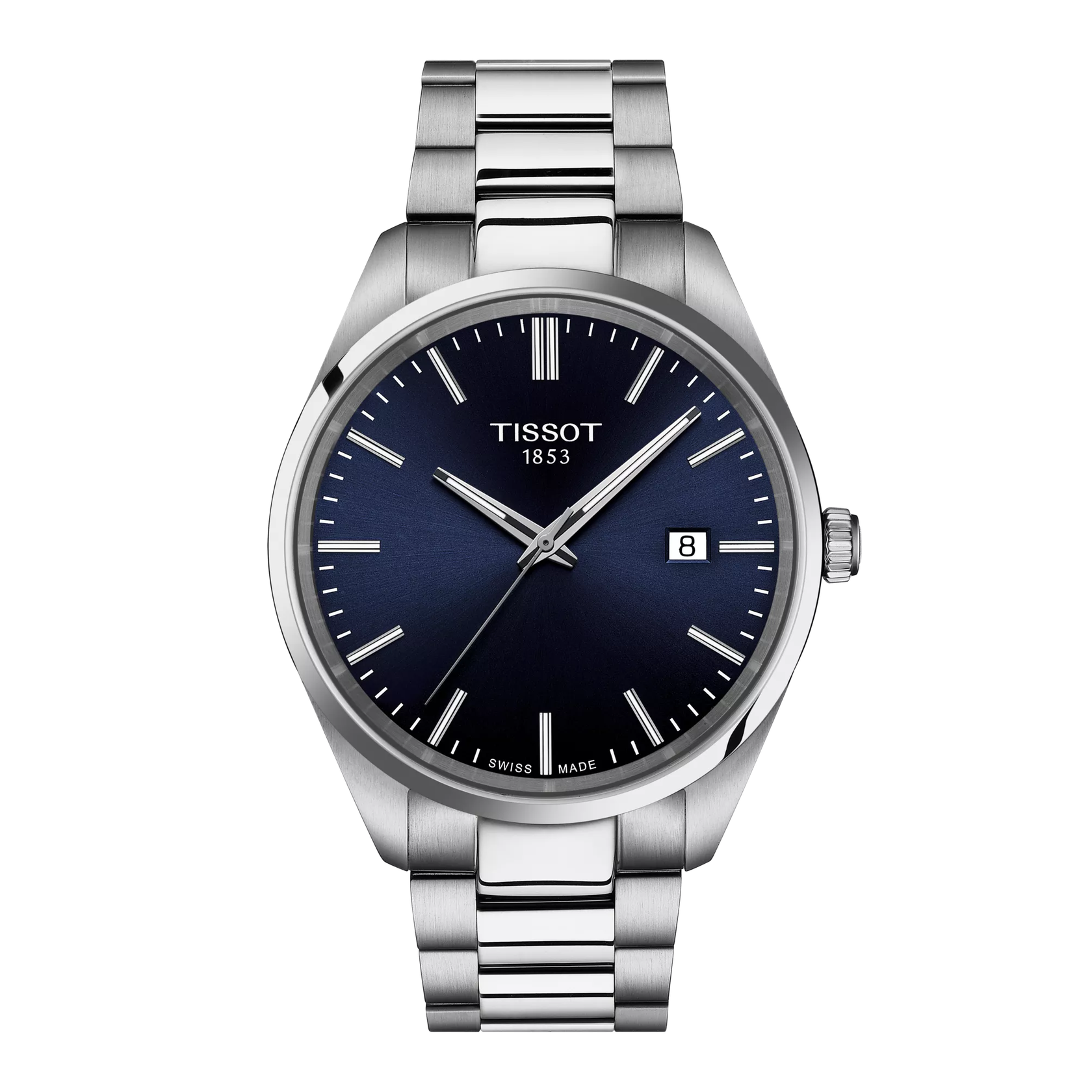 Montre Tissot PR 100 40mm T150.410.11.041.00, cadran bleu, vue de face