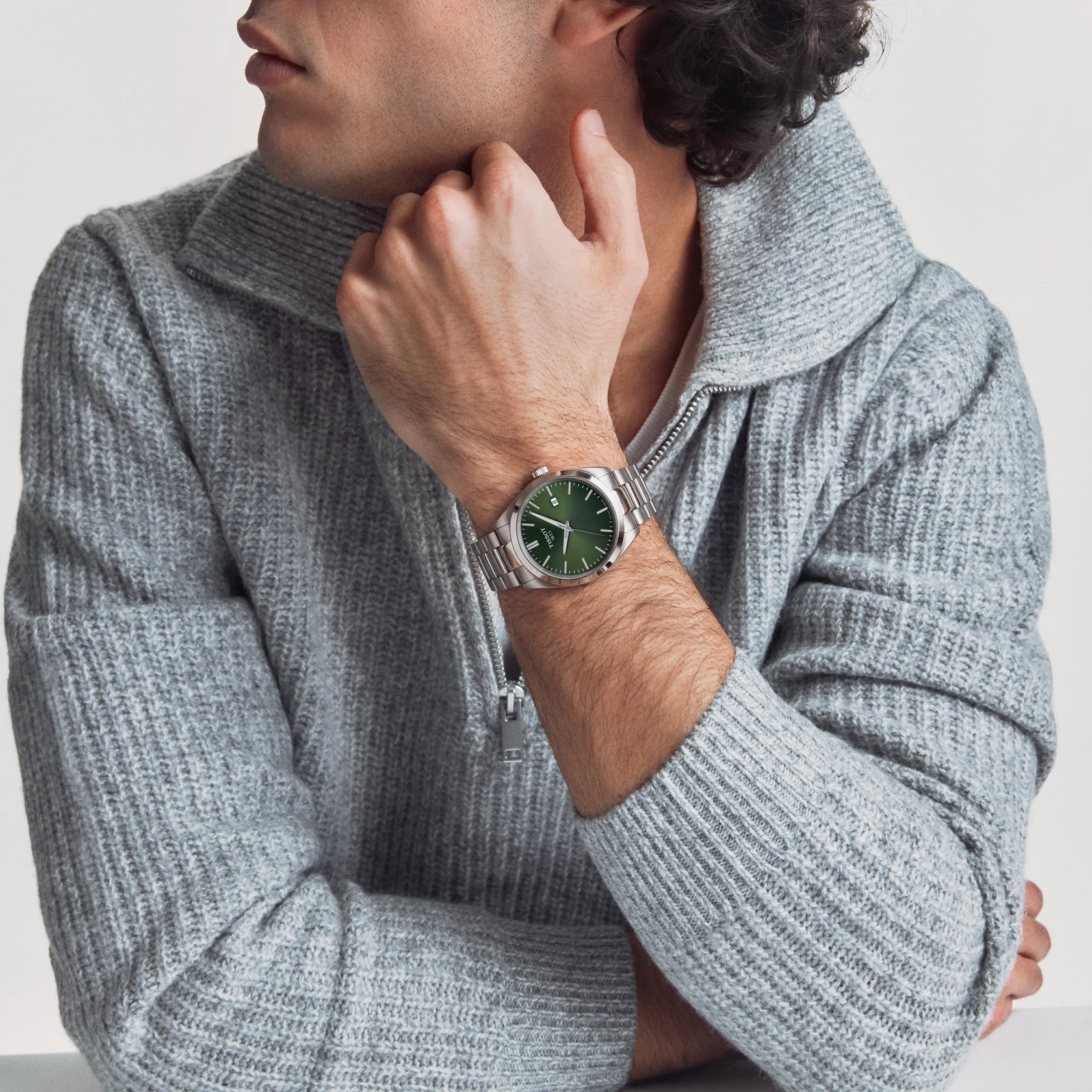 Montre Tissot PR 100 40mm T150.410.11.091.00, cadran vert, portée