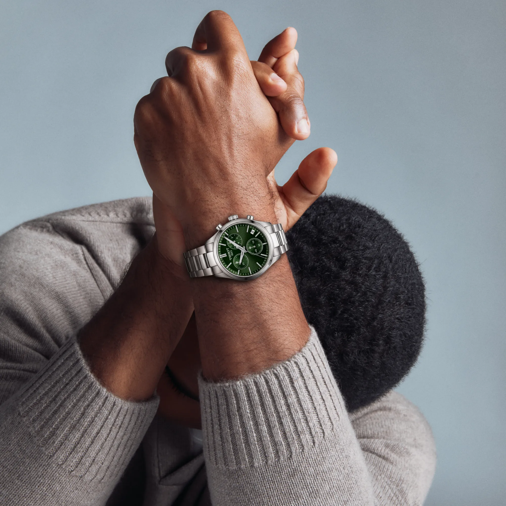 Montre Tissot PR 100 40mm T150.417.11.091.00, cadran vert, portée