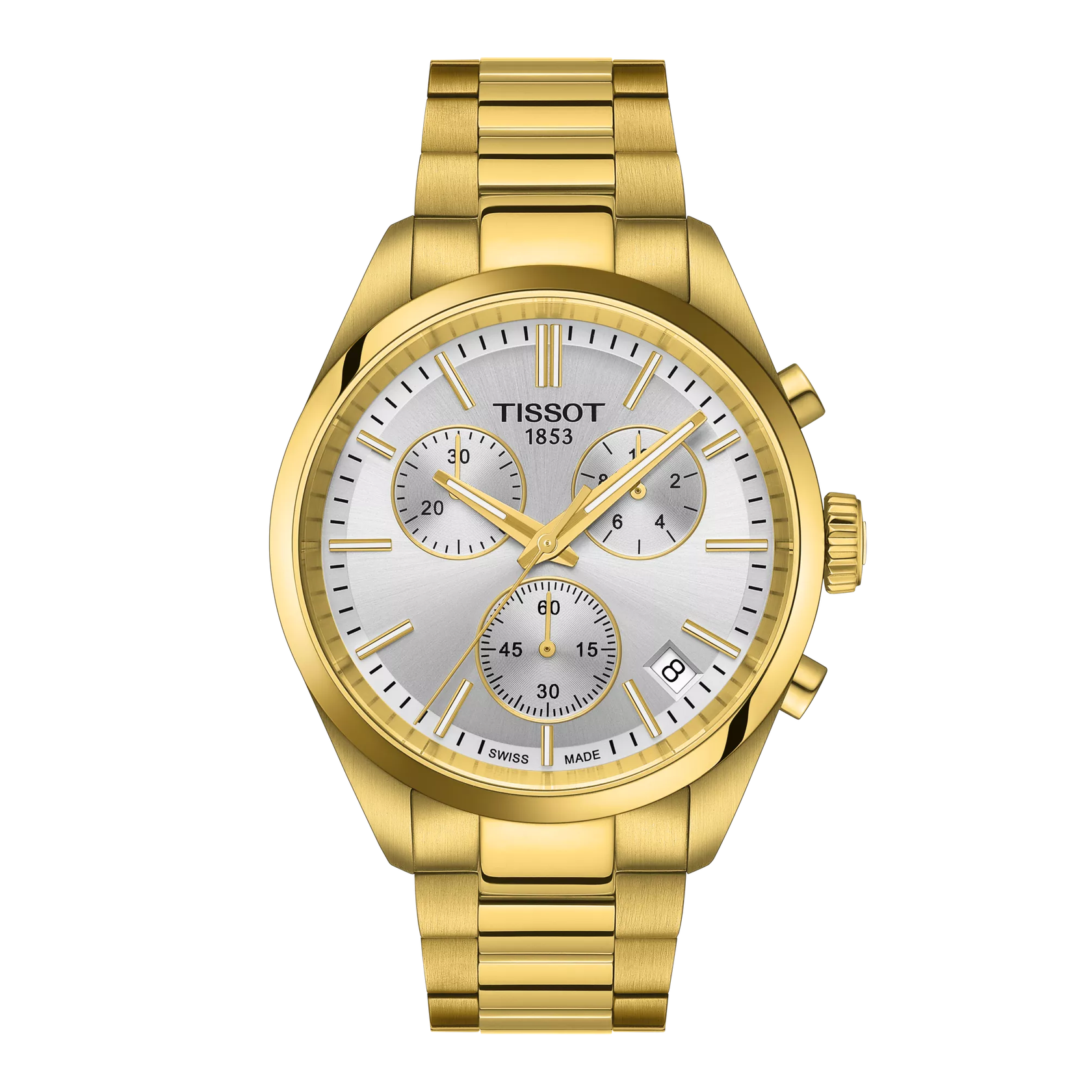 Montre Tissot PR 100 40mm T150.417.33.031.00, cadran argenté, vue de face