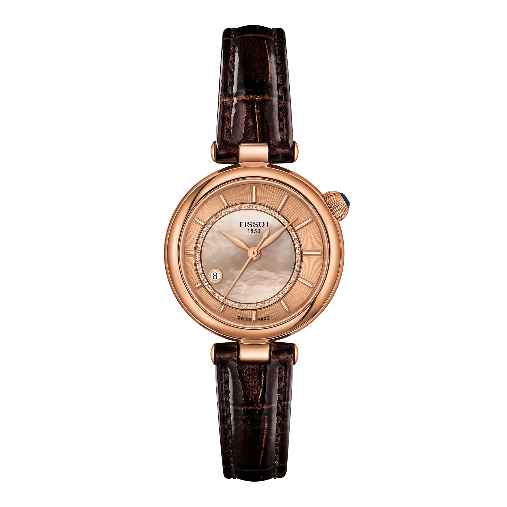 Montre Tissot Désir 28mm T152.207.36.521.00, cadran en nacre rose, vue de face
