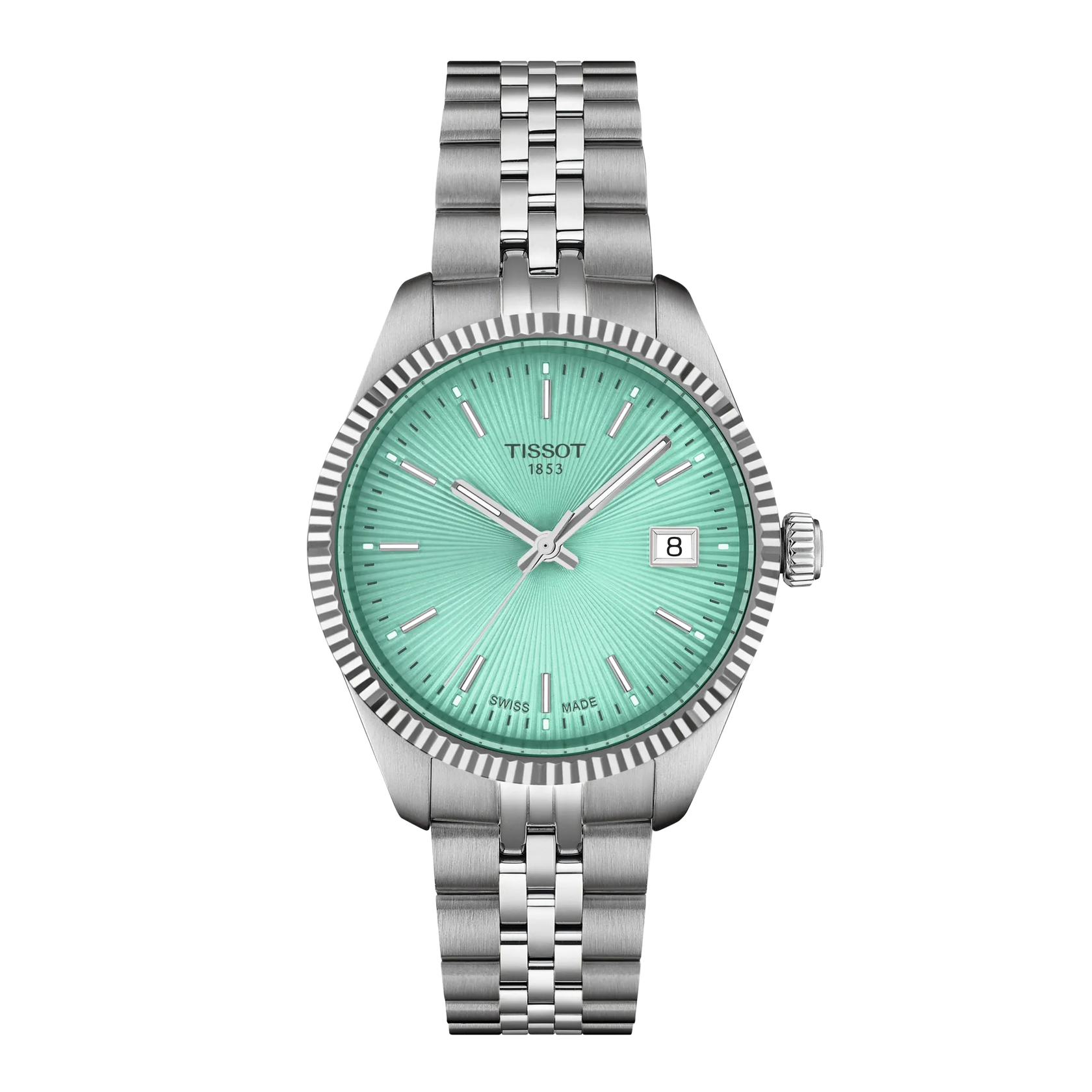 Montre Tissot Ballade 34mm T156.210.11.091.00, cadran vert, vue de face