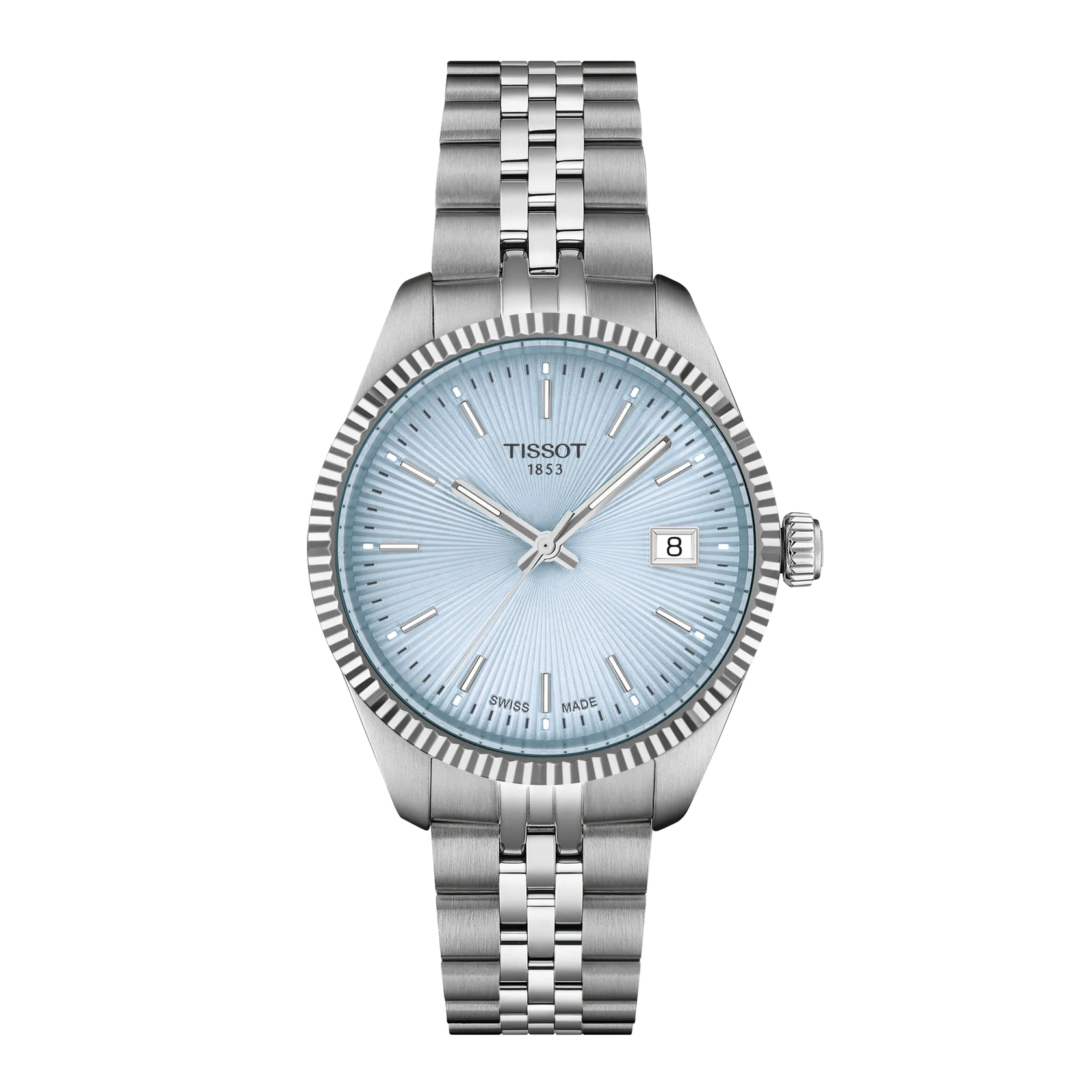 Montre Tissot Ballade 34mm T156.210.11.351.00, cadran bleu, vue de face