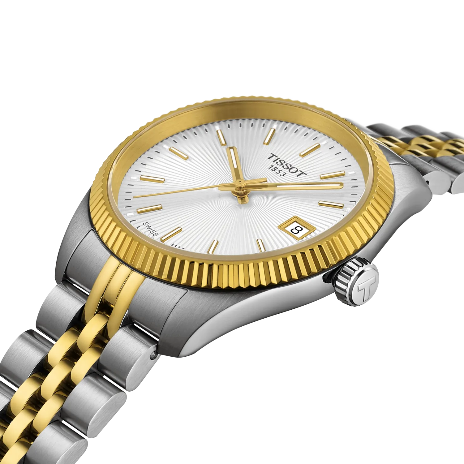 Montre Tissot Ballade 34mm T156.210.22.031.00, cadran argenté, vue de biais