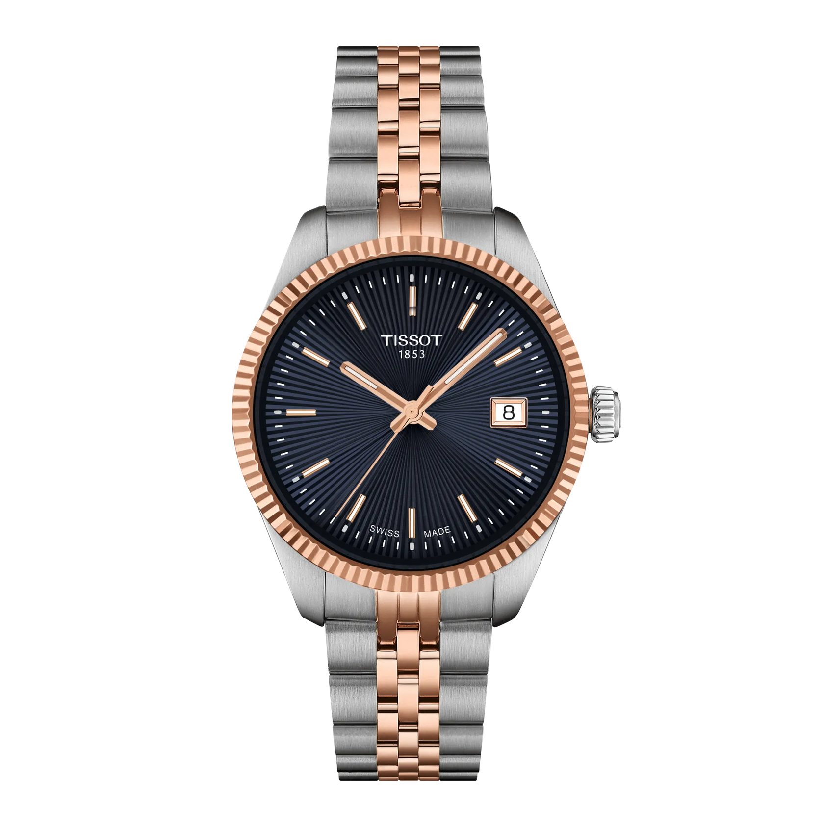 Montre Tissot Ballade 34mm T156.210.22.041.00, cadran bleu, vue de face