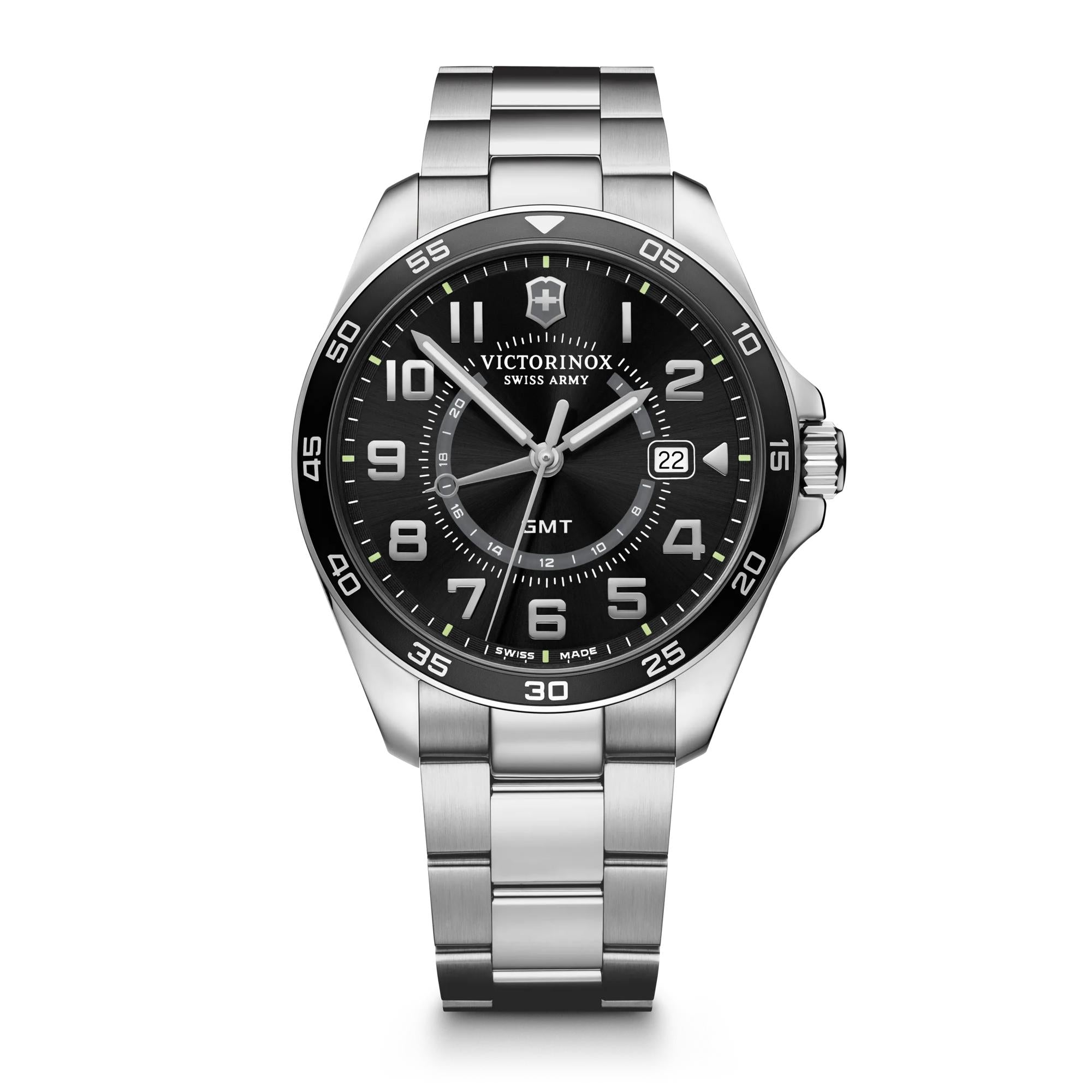 Victorinox FieldForce Classic GMT 241930 watch, black dial, front view