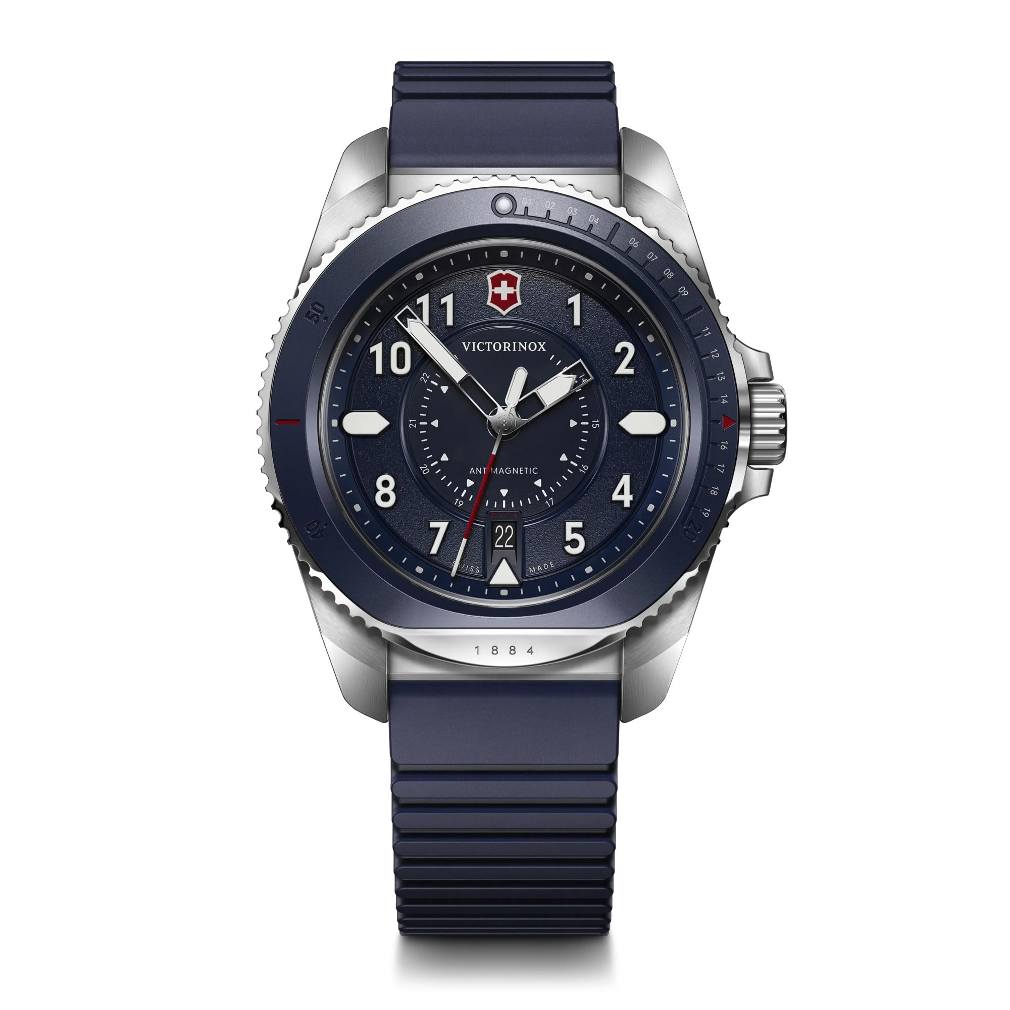 Montre Victorinox Journey 1884 241975, cadran bleu, vue de face
