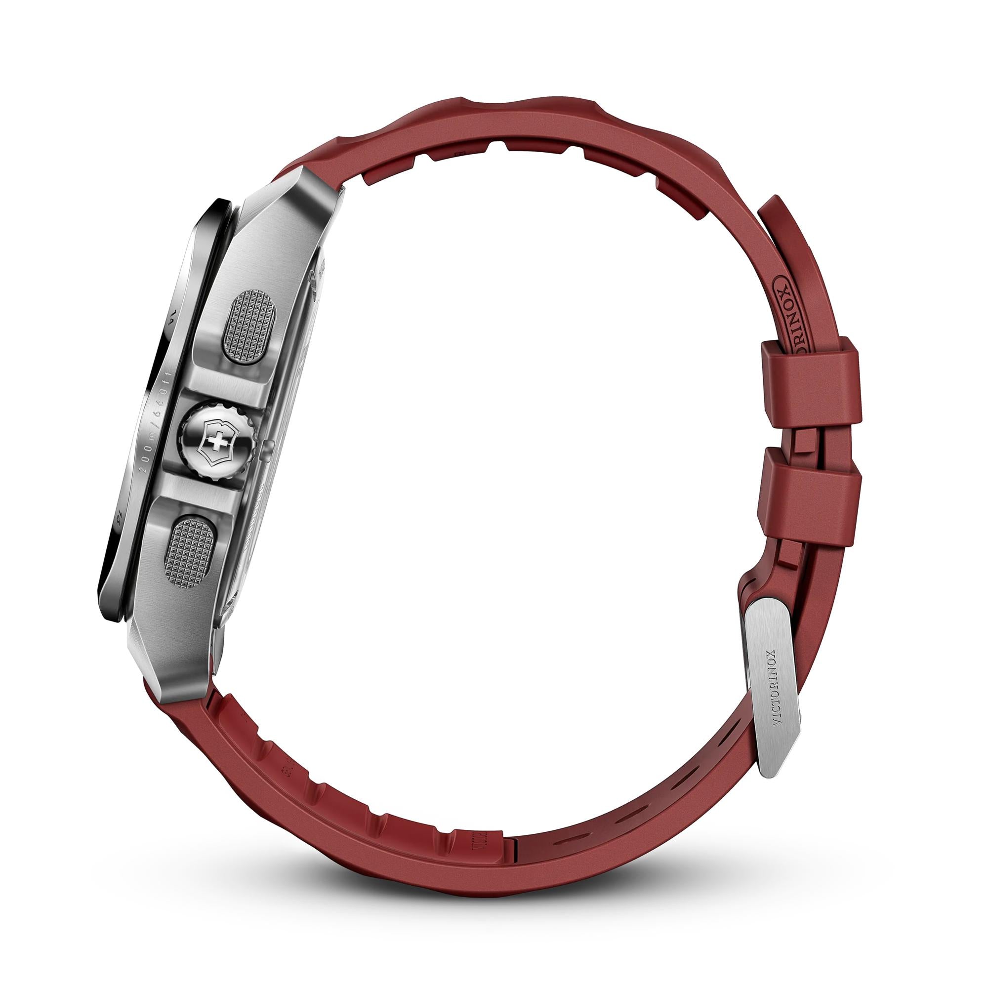 Victorinox I.N.O.X. Chrono 241986 watch, red dial, side profile
