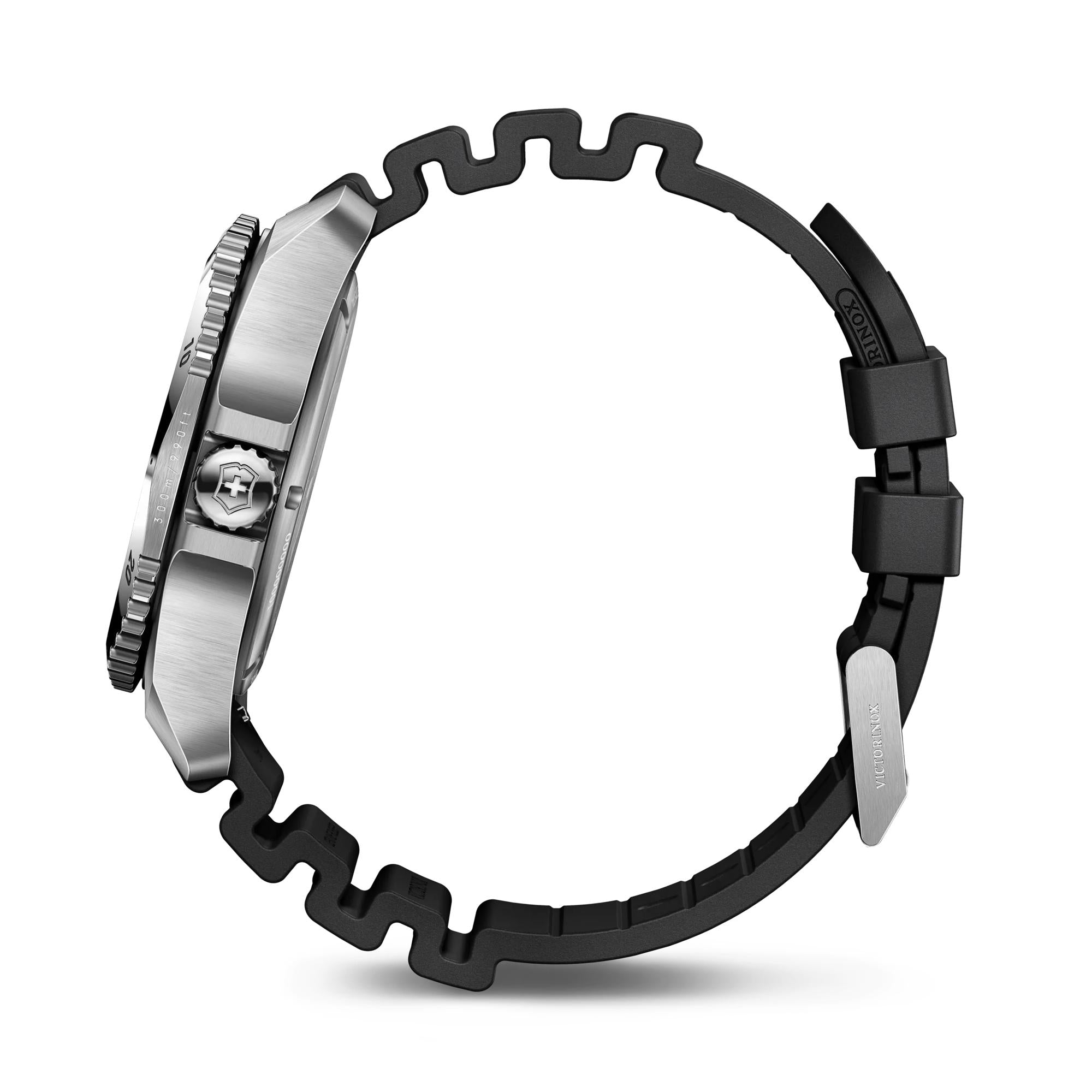 Montre Victorinox Dive Pro Quartz 241990, cadran noir, vue de profil