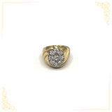 Bague - Or 10K jaune ovale pierres cz - RIG080