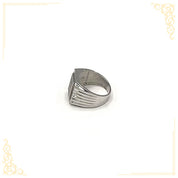 Bague pour Or Blanc carré pavé de zircon - RIG081