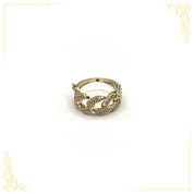 Bague Cuban Link avec Zircon en Or Jaune - RIG079